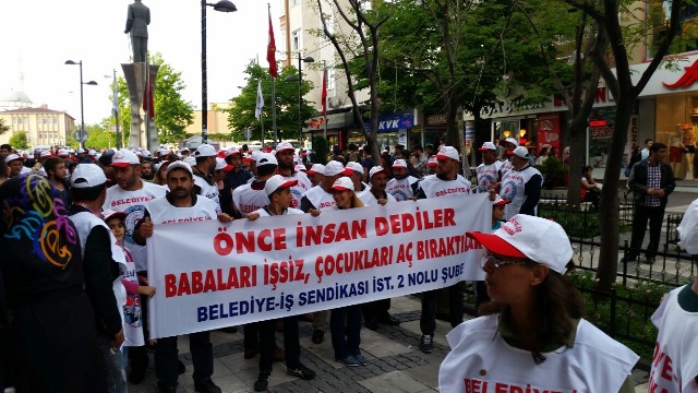 avcılarda belediye iscileri icin eylem