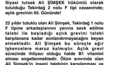 ali simsek icin ohd den aciklama