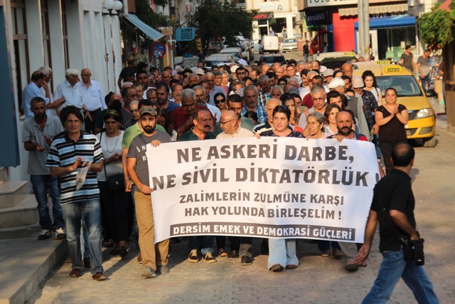 dersimde darbe protestosu