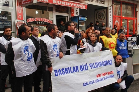 Agirîde kamu emekçilerinden protesto