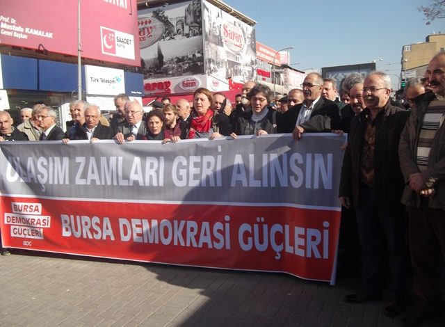 bursada ulasim zammi protesto edildi